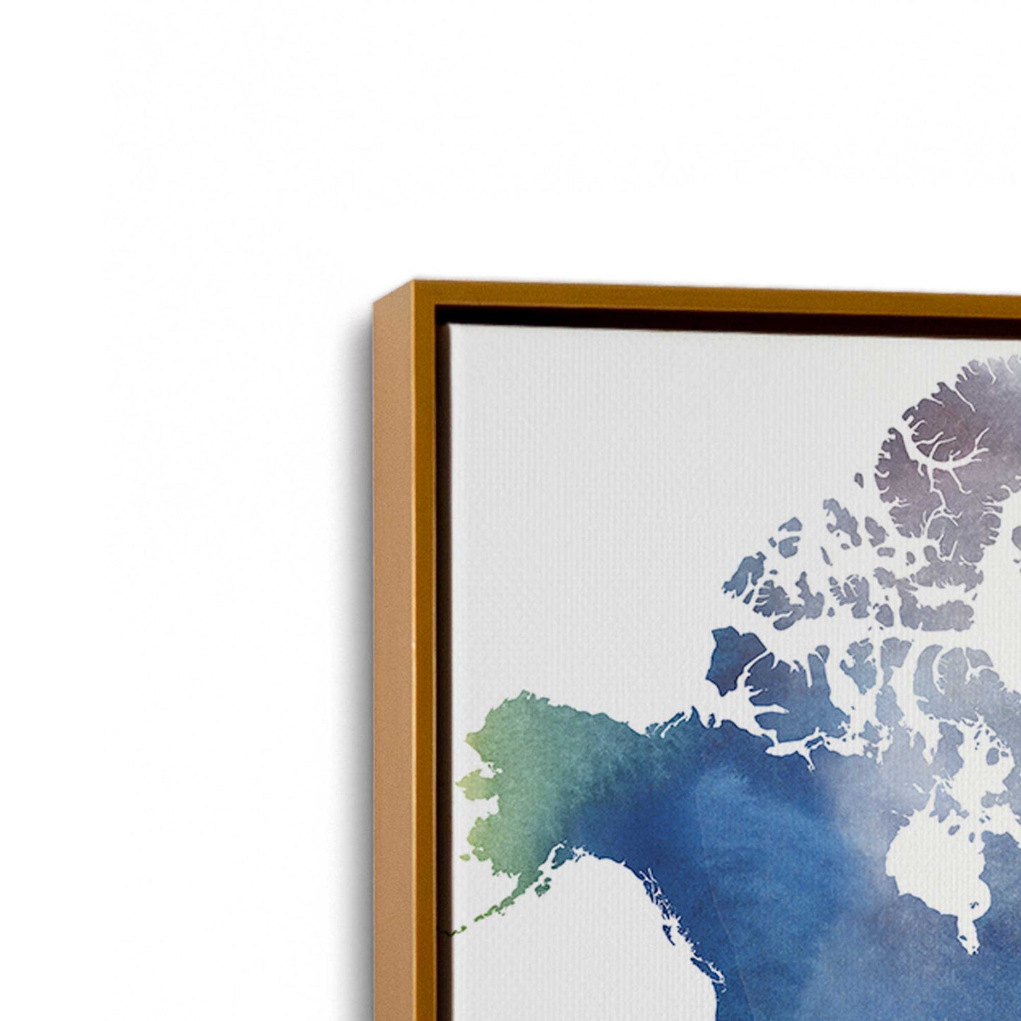 [Color:Polished Gold], Picture of art in a Polished Gold frame at an angle