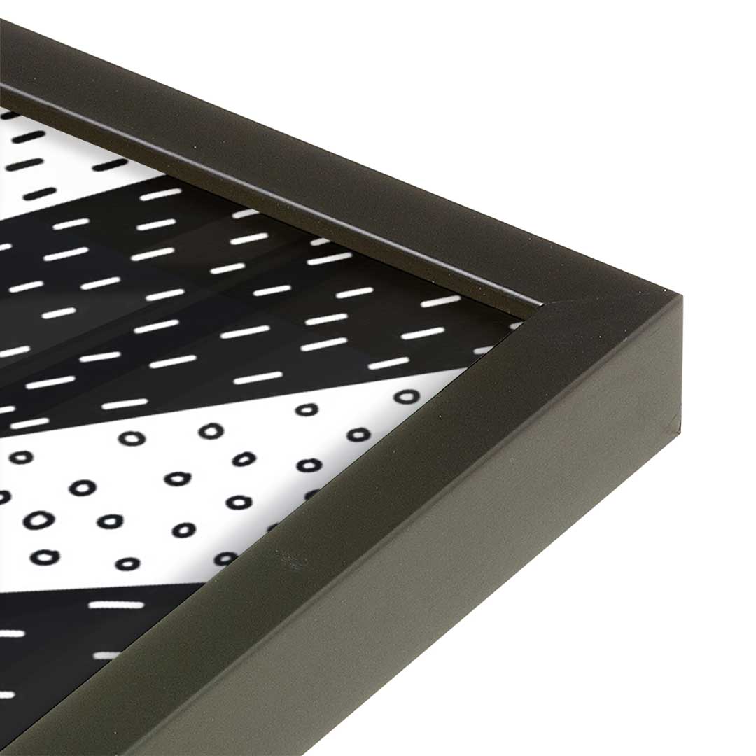 [Color:Satin Black], Picture of art in a Satin Black frame at an angle
