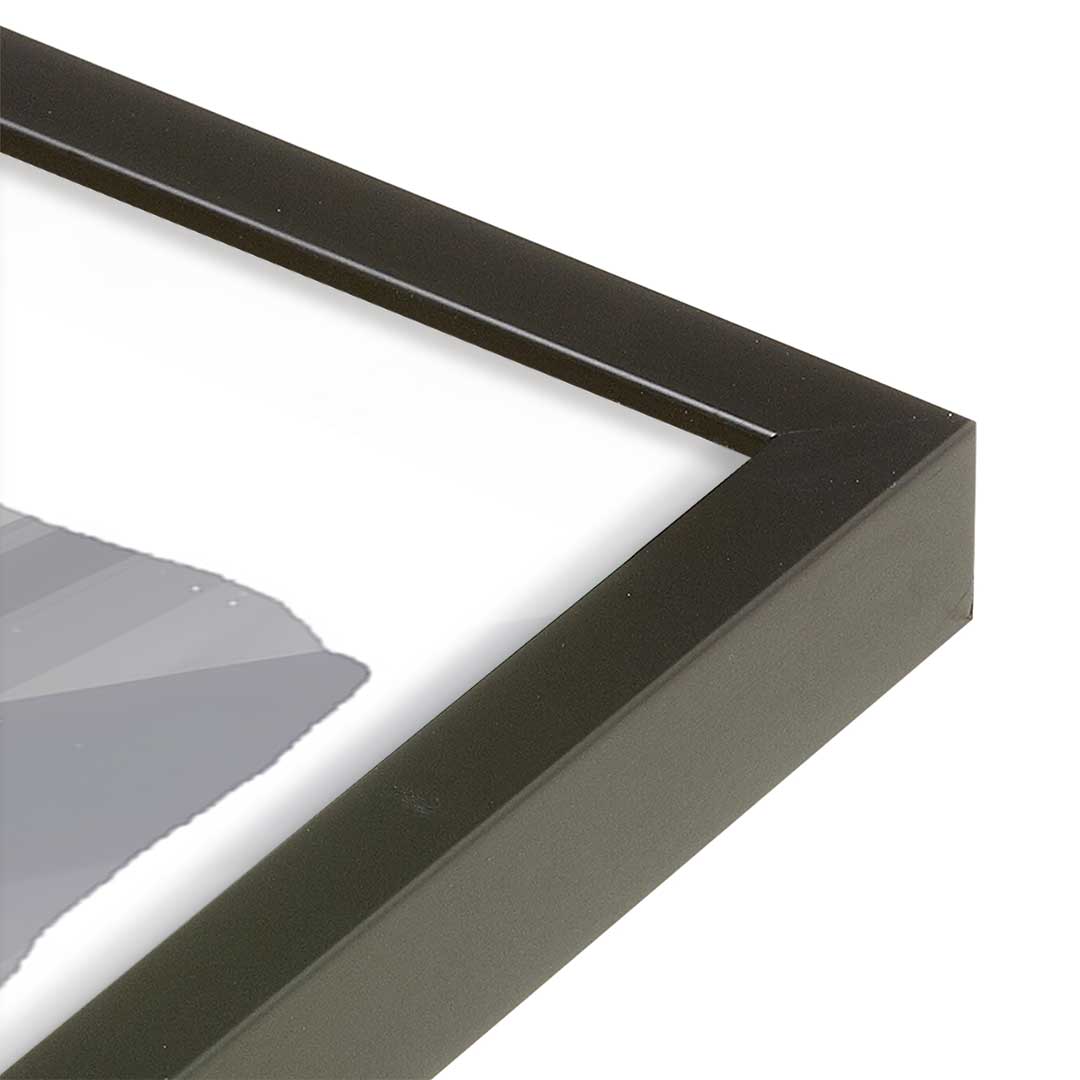 [Color:Satin Black], Picture of art in a Satin Black frame at an angle