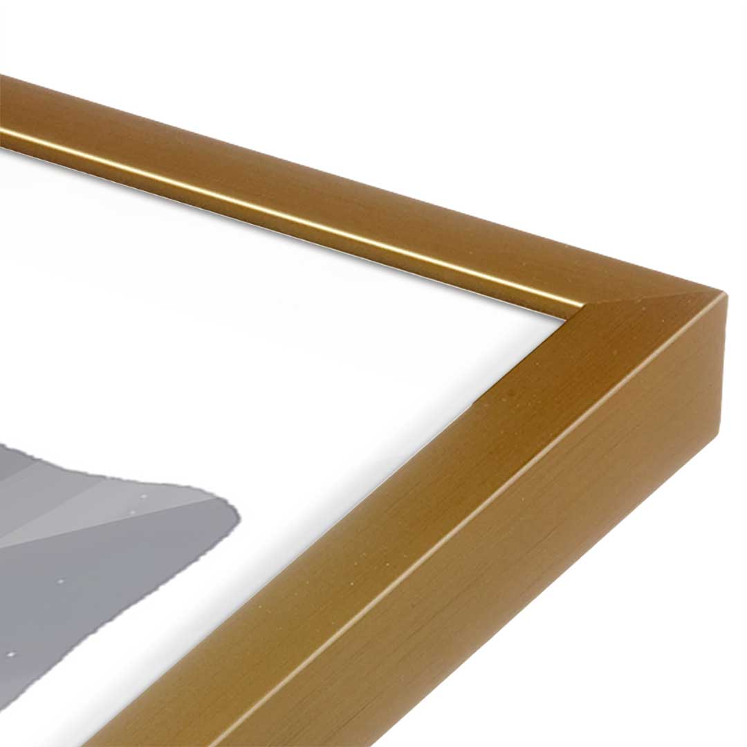 [Color:Polished Gold], Picture of art in a Polished Gold frame at an angle