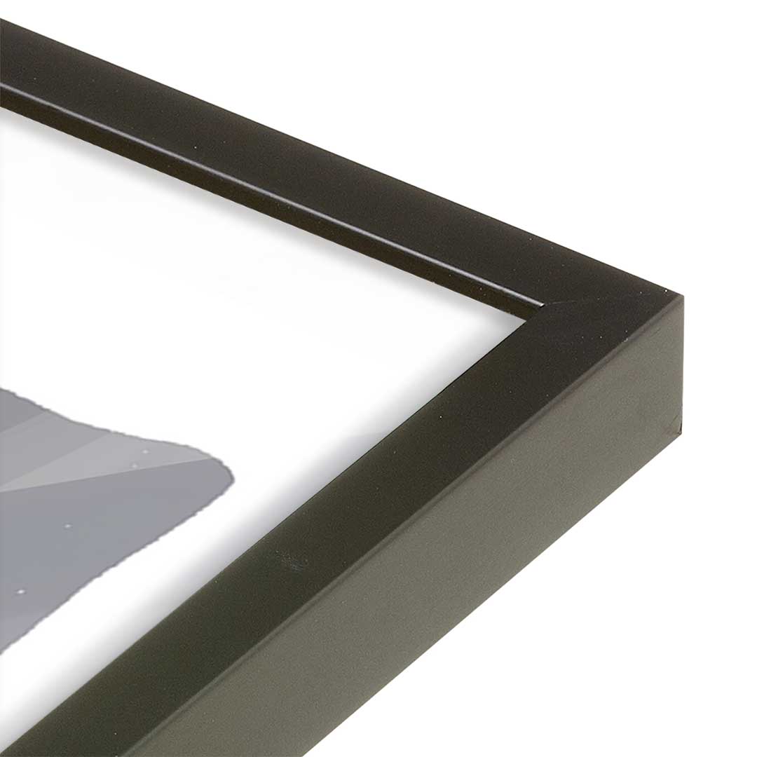 [Color:Satin Black], Picture of art in a Satin Black frame at an angle