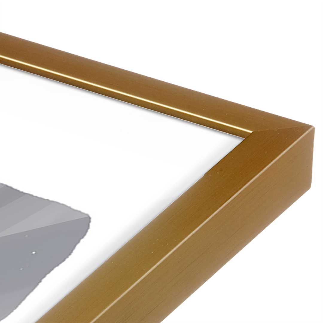 [Color:Polished Gold], Picture of art in a Polished Gold frame at an angle