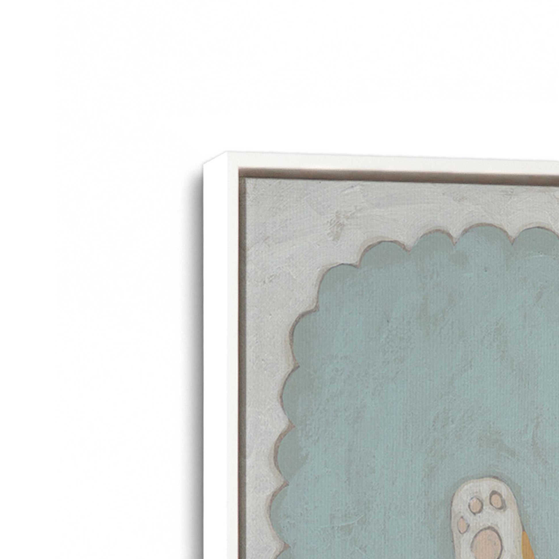 [Color:Opaque White], Picture of art in a White frame at an angle