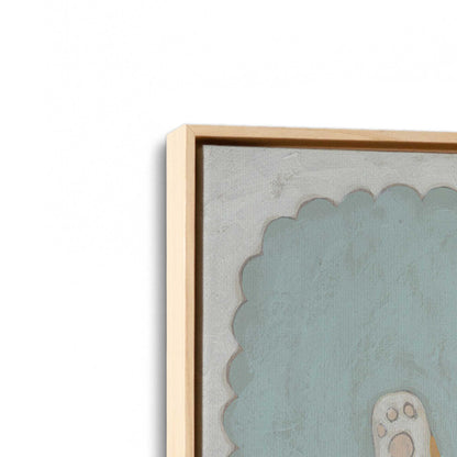 [Color:American Maple], Picture of art in a American Maple frame at an angle