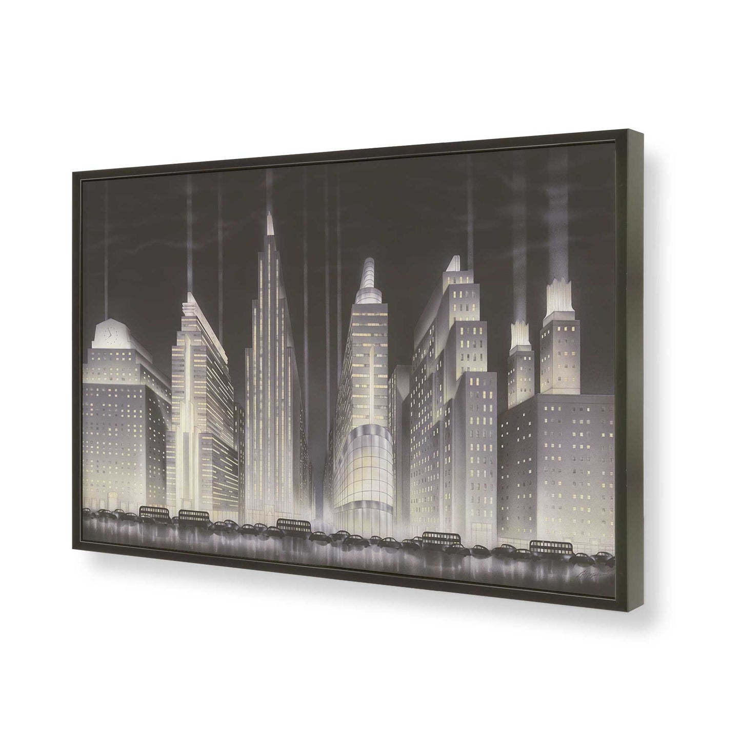 [Color:Satin Black], Picture of art in a Satin Black frame of the corner