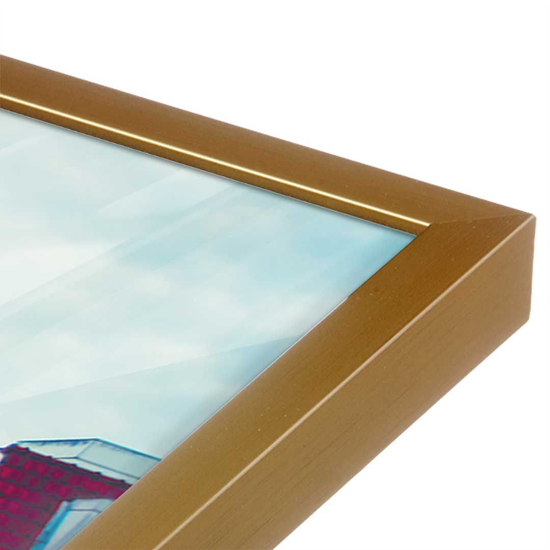 [Color:Polished Gold], Picture of art in a Polished Gold frame at an angle