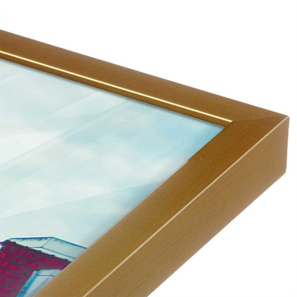[Color:Polished Gold], Picture of art in a Polished Gold frame at an angle