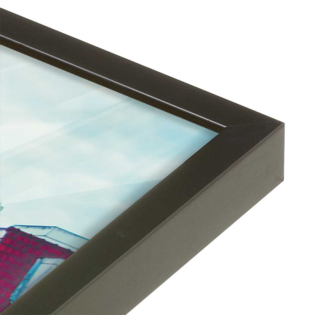 [Color:Satin Black], Picture of art in a Satin Black frame at an angle
