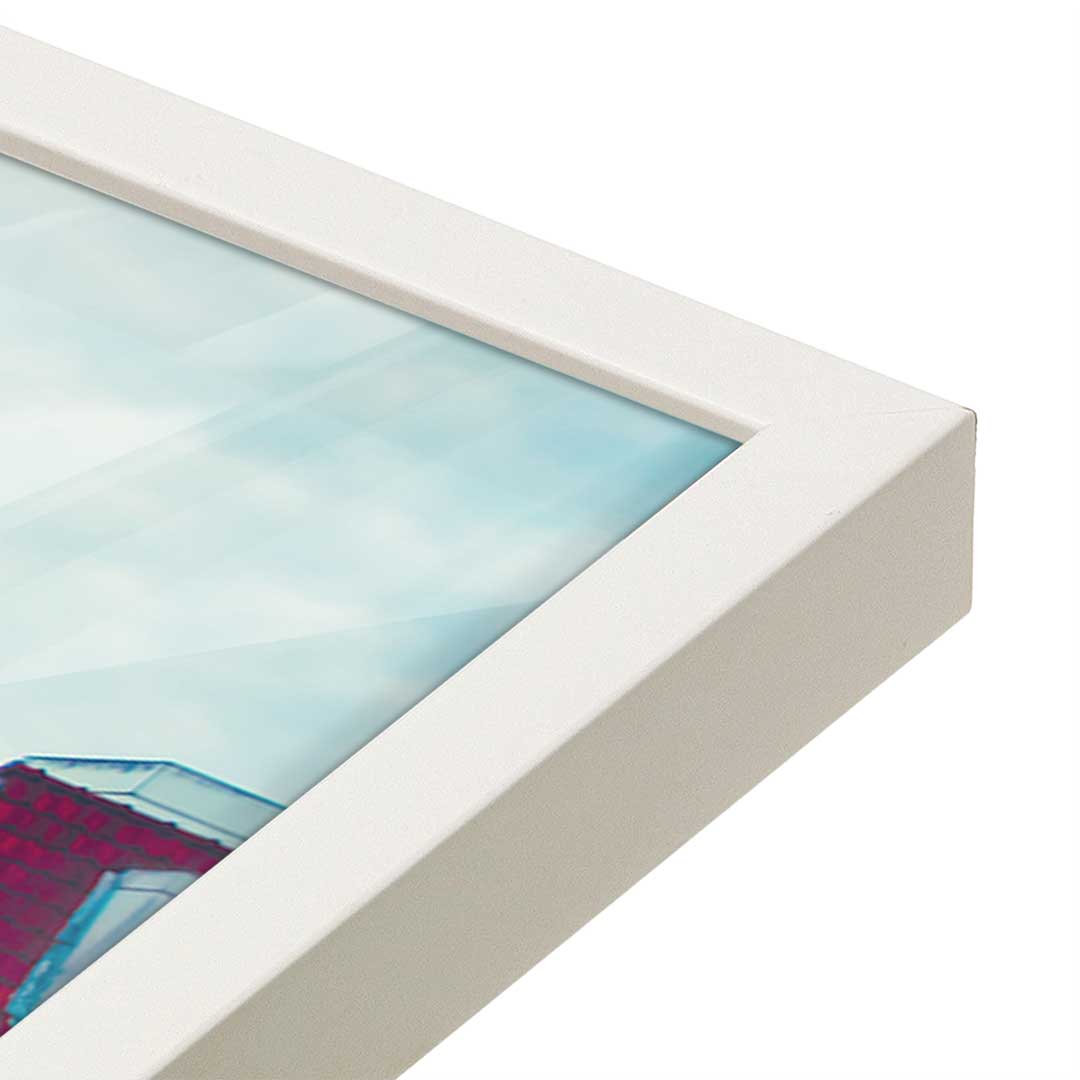 [Color:Opaque White], Picture of art in a Opaque White frame at an angle