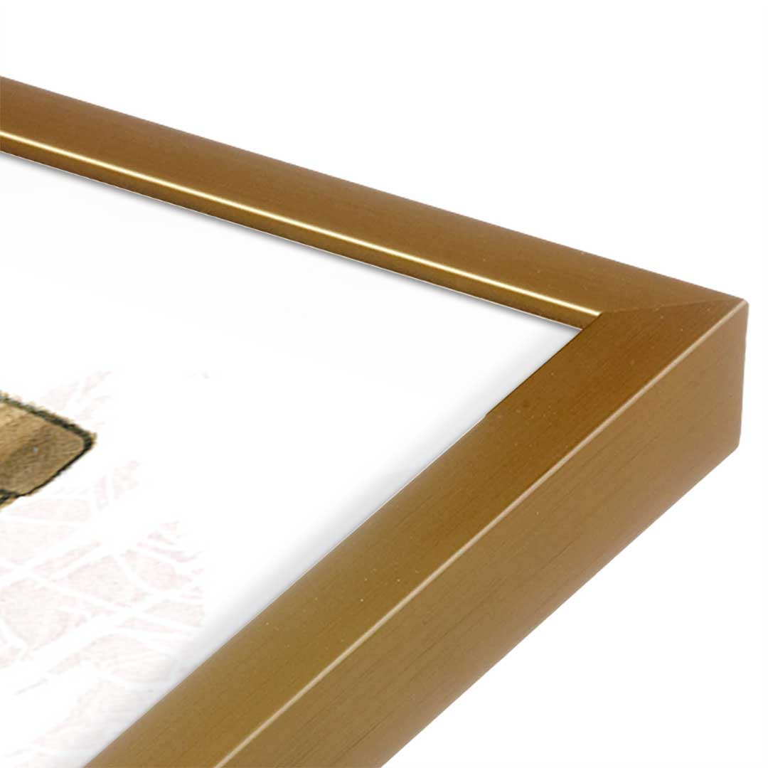 [Color:Polished Gold], Picture of art in a Polished Gold frame at an angle
