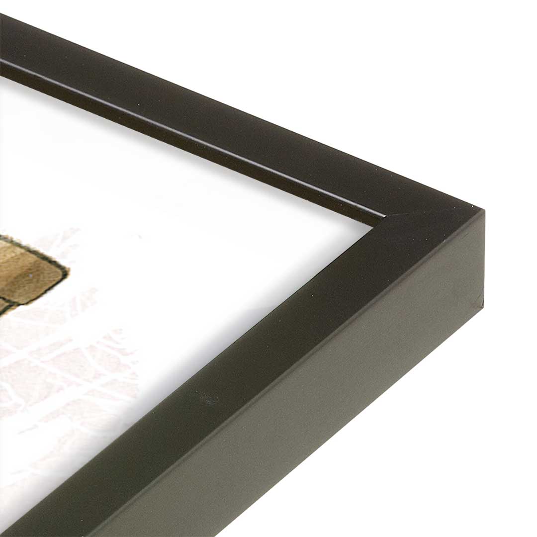 [Color:Satin Black], Picture of art in a Satin Black frame at an angle