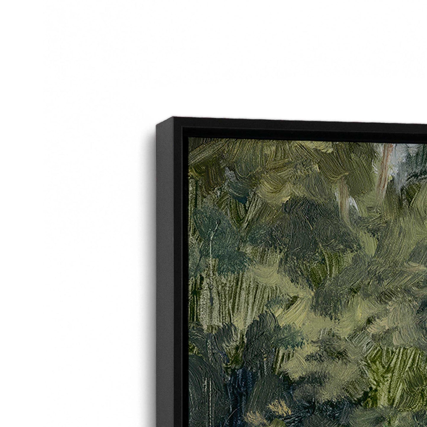 [Color:Satin Black], Picture of art in a Satin Black frame at an angle