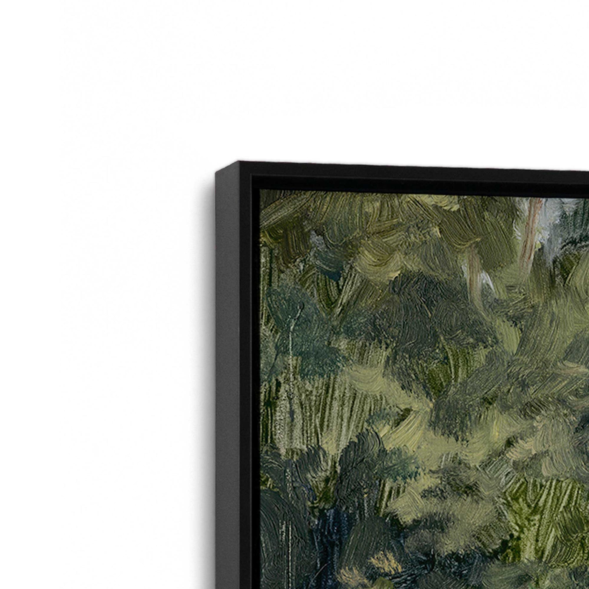 [Color:Satin Black], Picture of art in a Satin Black frame at an angle
