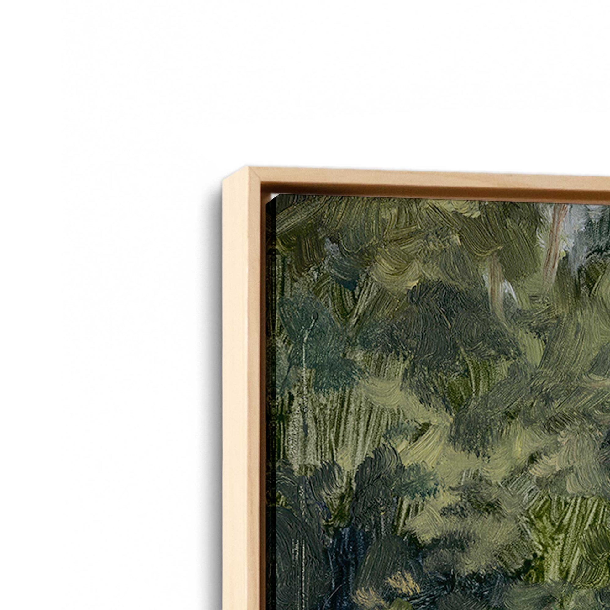 [Color:American Maple], Picture of art in a American Maple frame at an angle