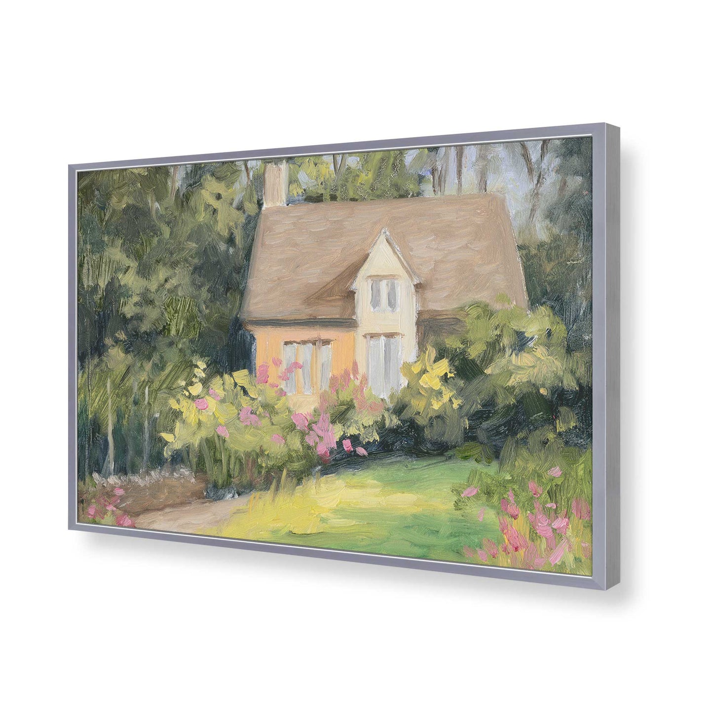 [Color:Polished Chrome], Picture of art in a Polished Chrome frame of the corner