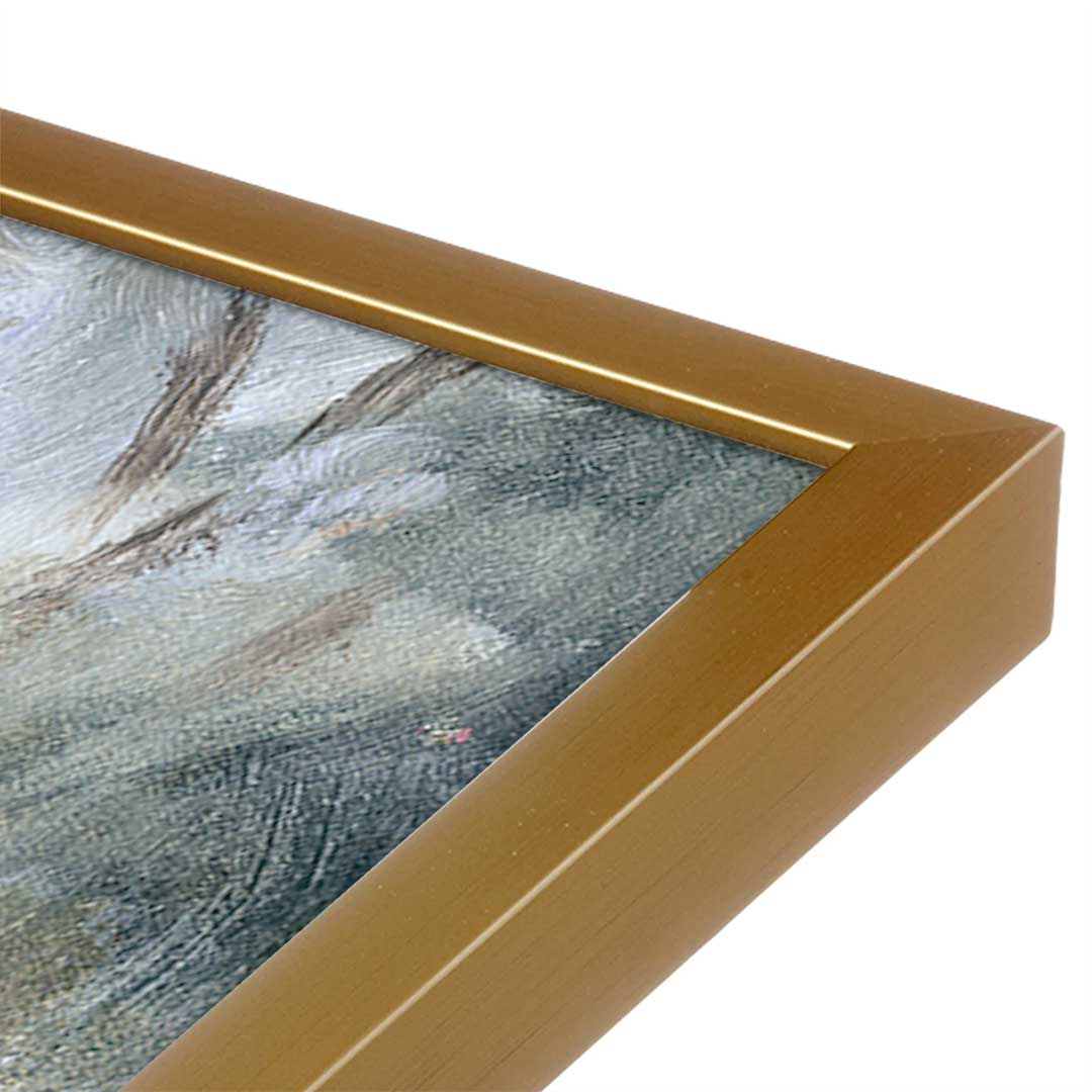 [Color:Polished Gold], Picture of art in a Polished Gold frame at an angle