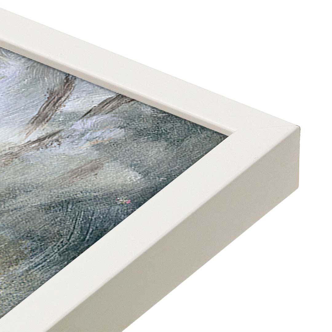 [Color:Opaque White], Picture of art in a Opaque White frame at an angle