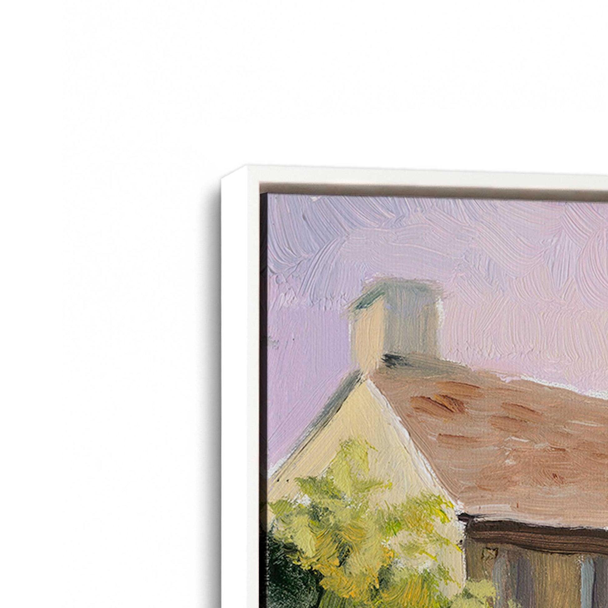 [Color:Opaque White], Picture of art in a White frame at an angle