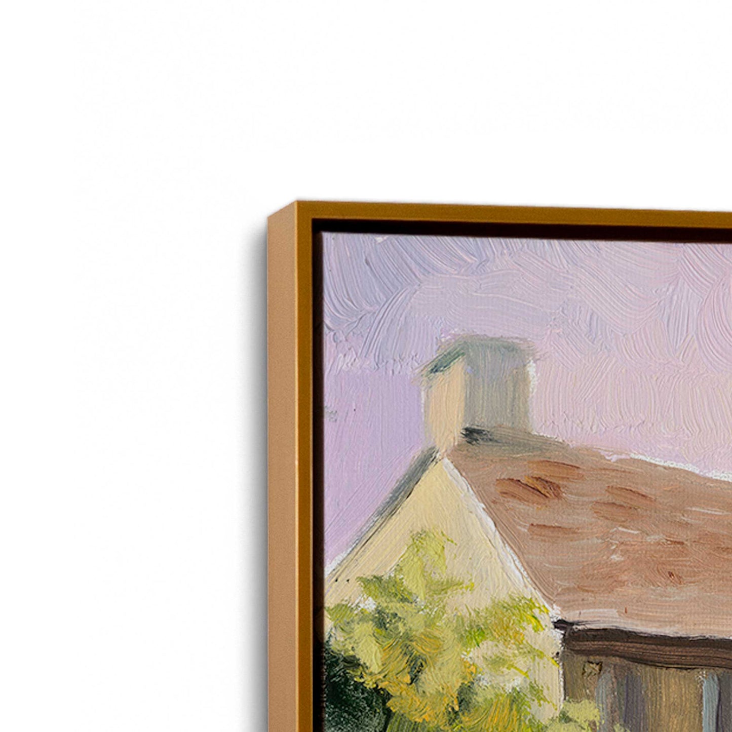 [Color:Polished Gold], Picture of art in a Polished Gold frame at an angle