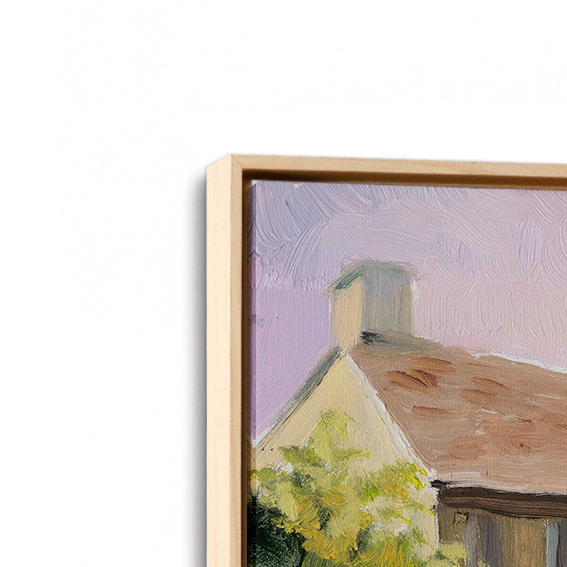 [Color:American Maple], Picture of art in a American Maple frame at an angle