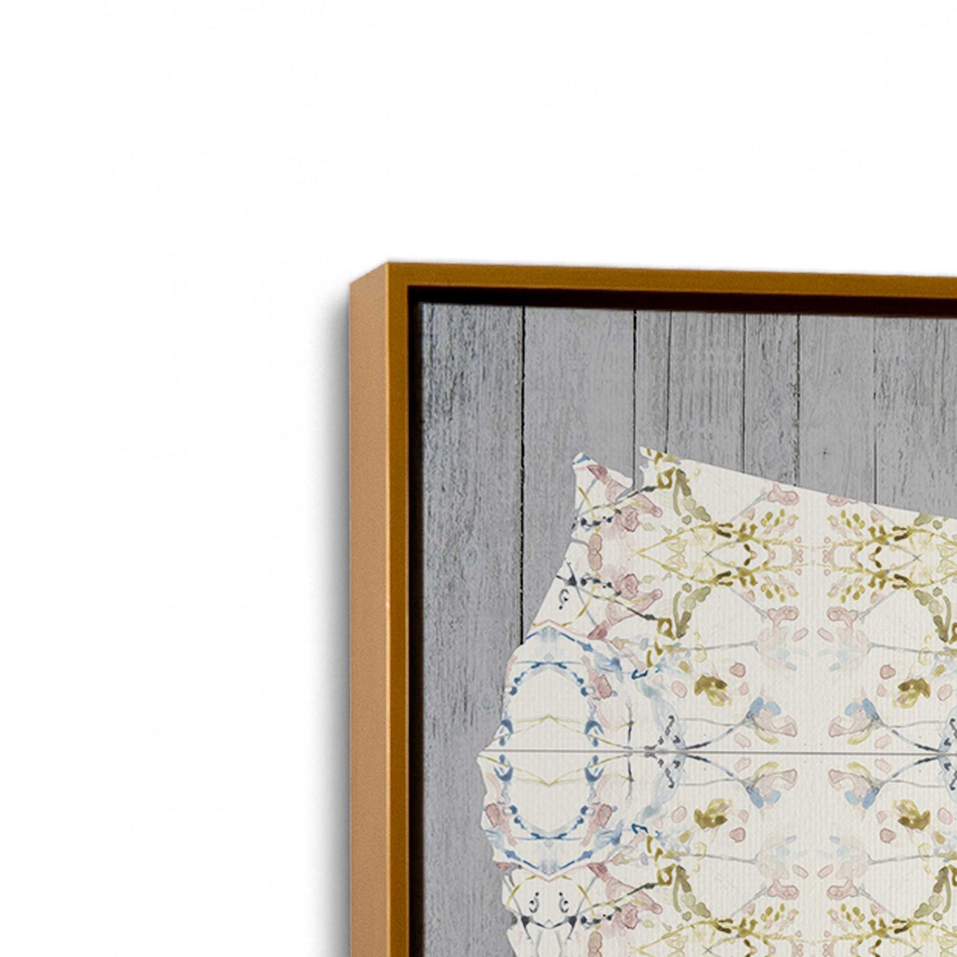 [Color:Polished Gold], Picture of art in a Polished Gold frame at an angle