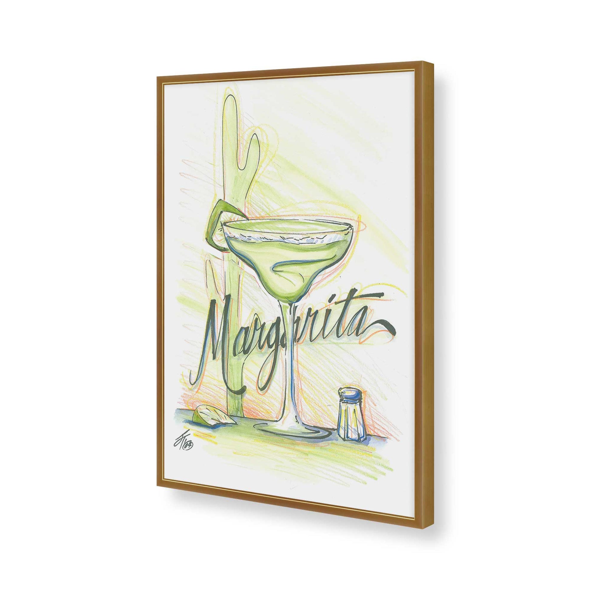 [Color:Polished Gold], Picture of art in a Polished Gold frame of the corner