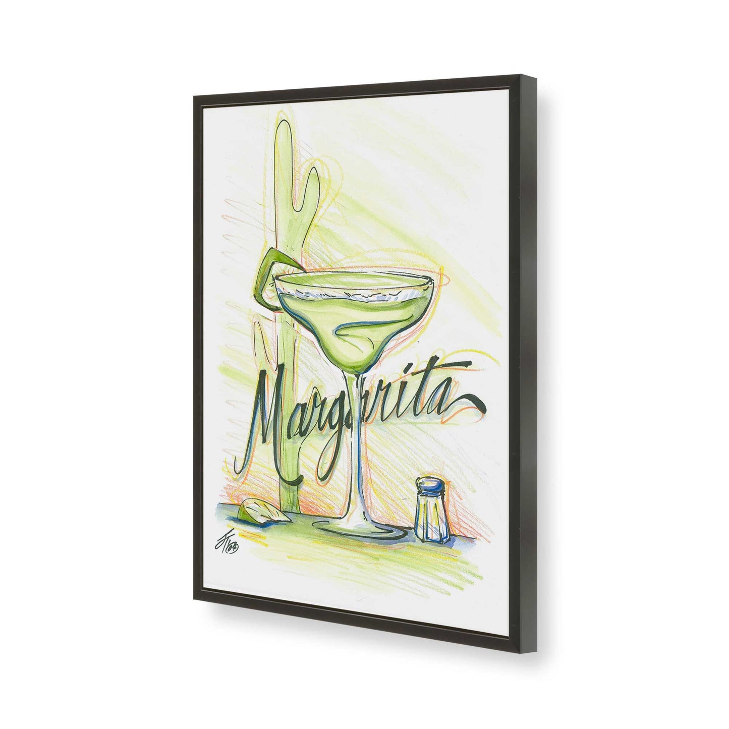 [Color:Satin Black], Picture of art in a Satin Black frame of the corner