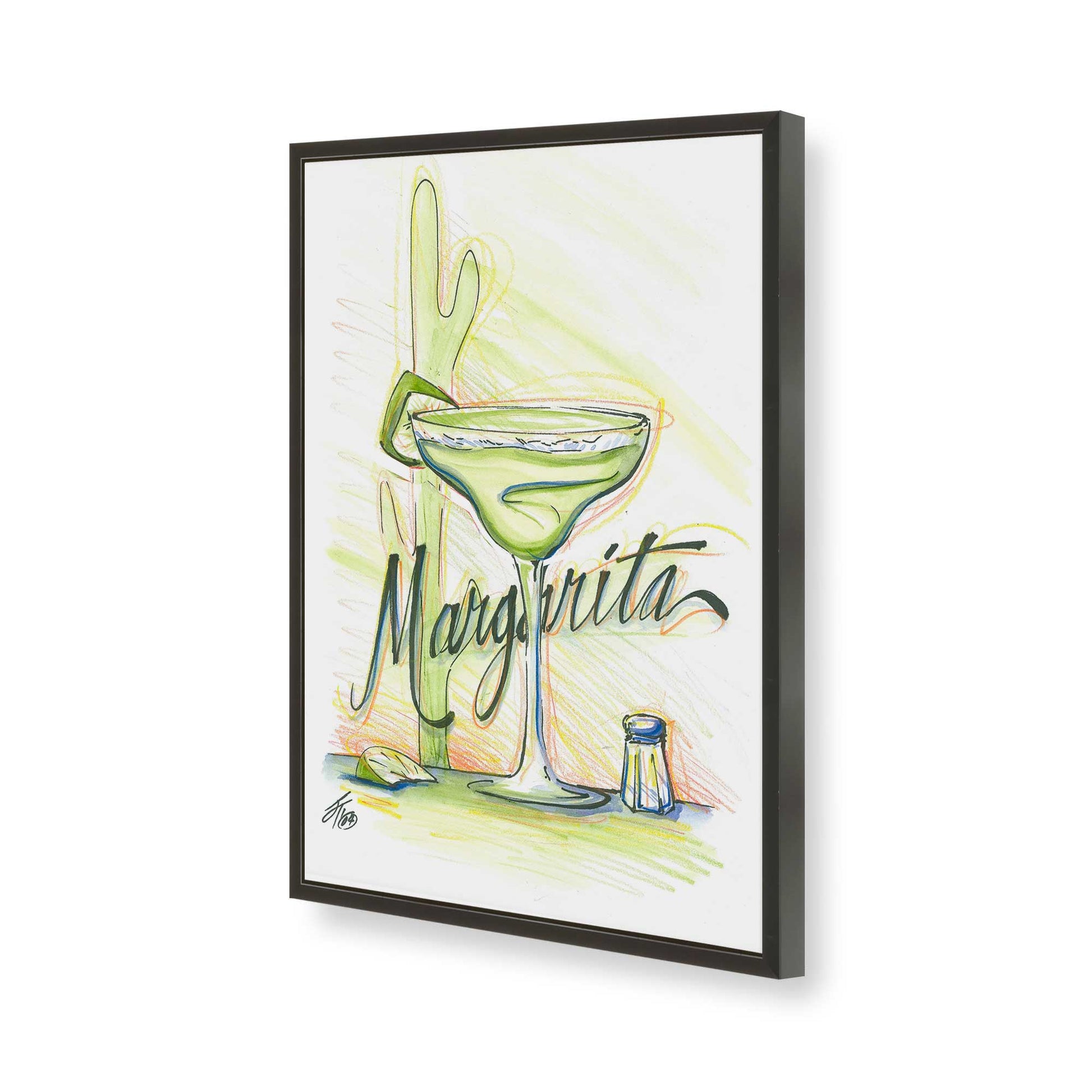 [Color:Satin Black], Picture of art in a Satin Black frame of the corner