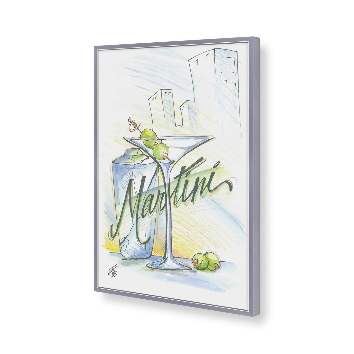 [Color:Polished Chrome], Picture of art in a Polished Chrome frame of the corner