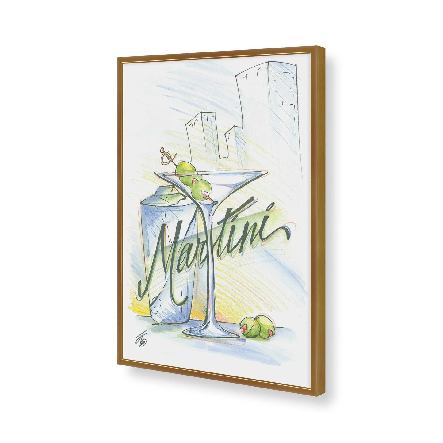 [Color:Polished Gold], Picture of art in a Polished Gold frame of the corner