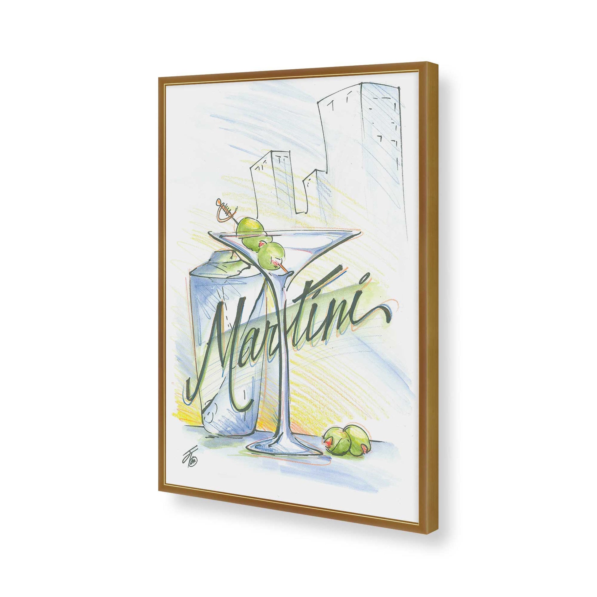 [Color:Polished Gold], Picture of art in a Polished Gold frame of the corner