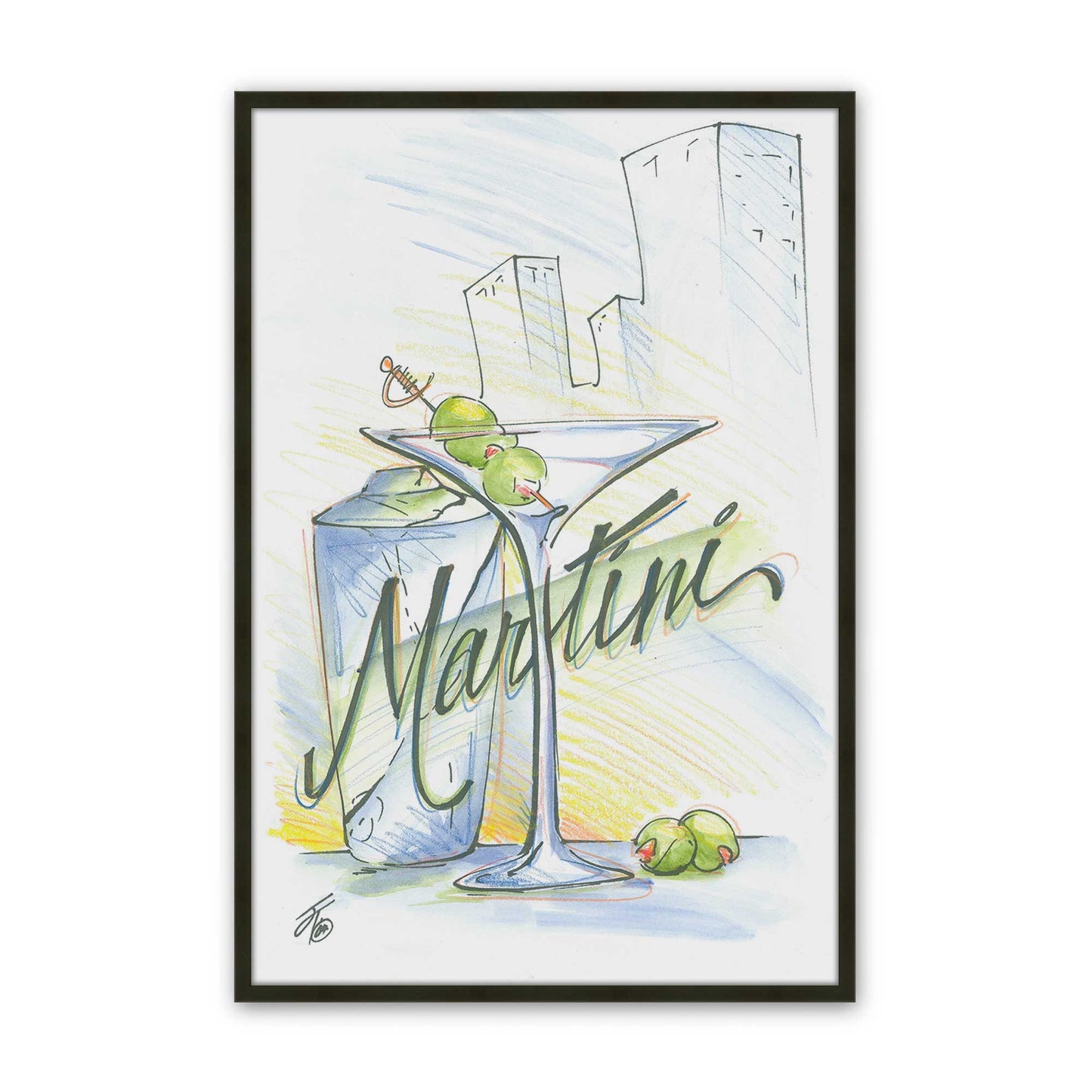 [Color:Satin Black], Picture of art in a Satin Black frame