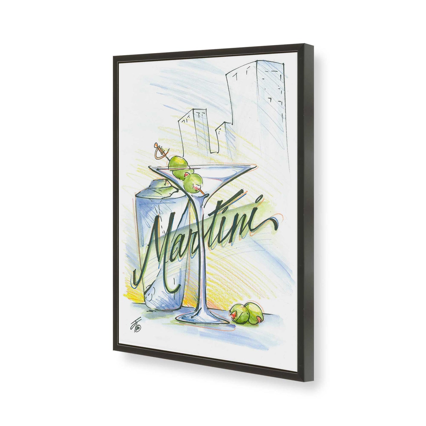 [Color:Satin Black], Picture of art in a Satin Black frame of the corner