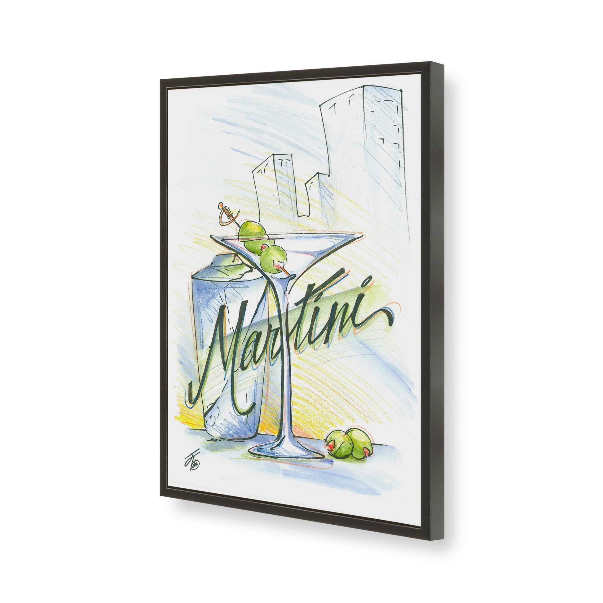 [Color:Satin Black], Picture of art in a Satin Black frame of the corner