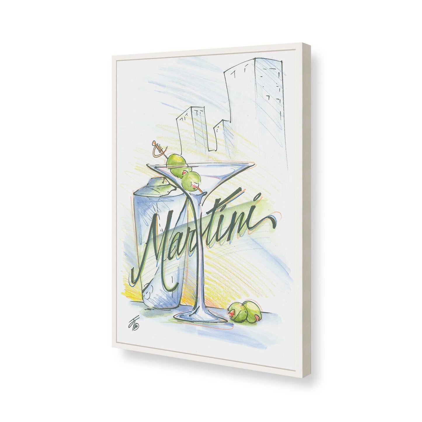 [Color:Opaque White], Picture of art in a Opaque White frame of the corner