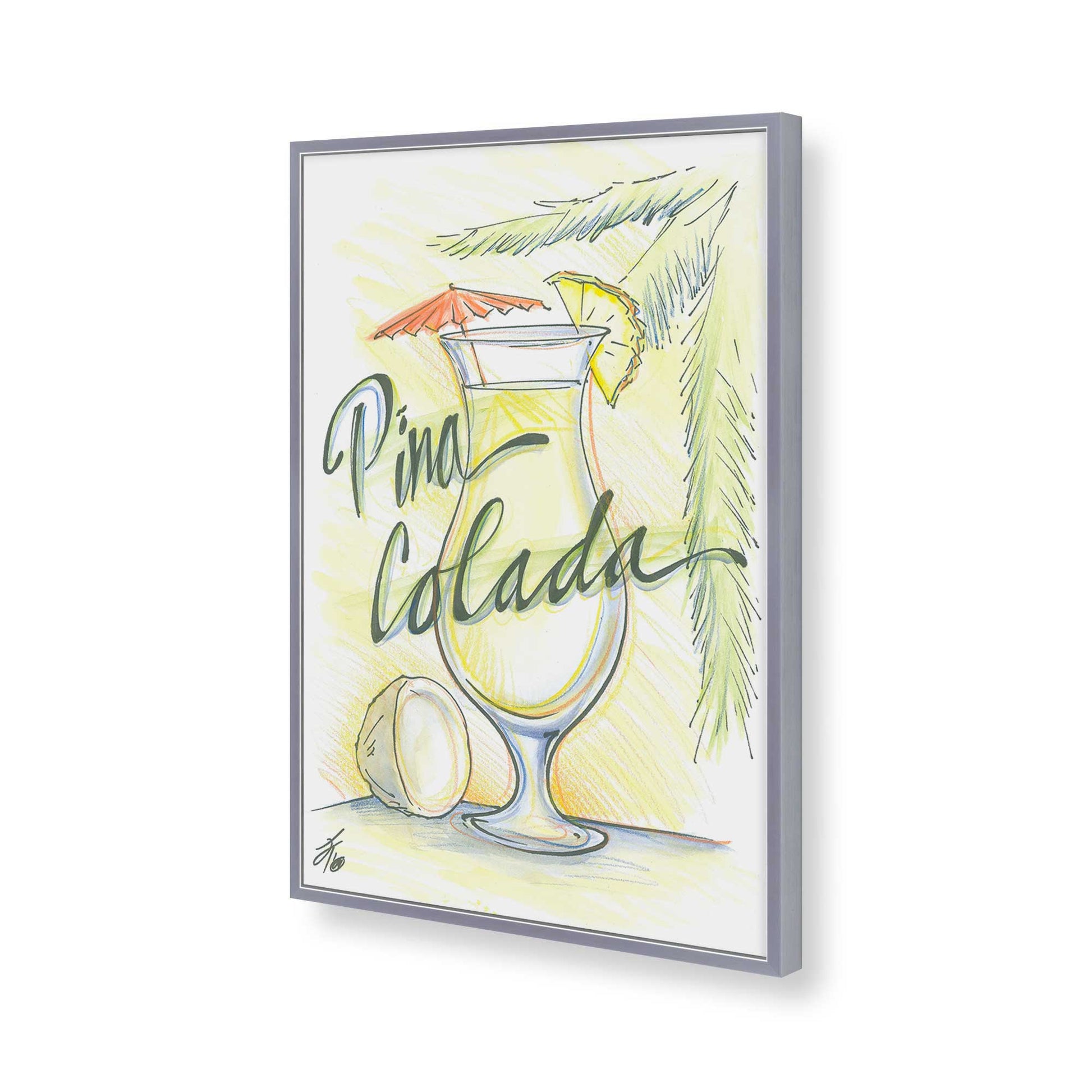 [Color:Polished Chrome], Picture of art in a Polished Chrome frame of the corner