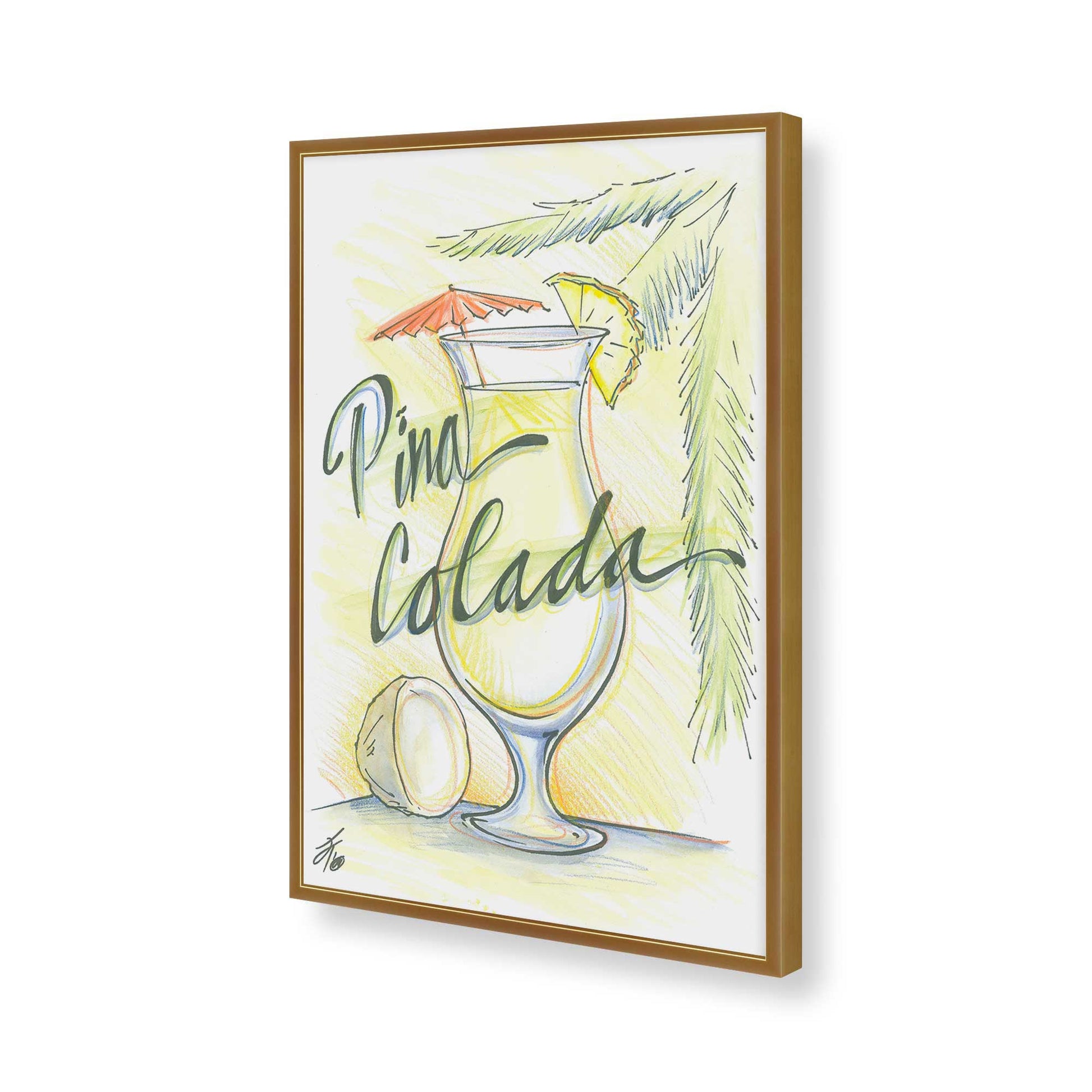 [Color:Polished Gold], Picture of art in a Polished Gold frame of the corner