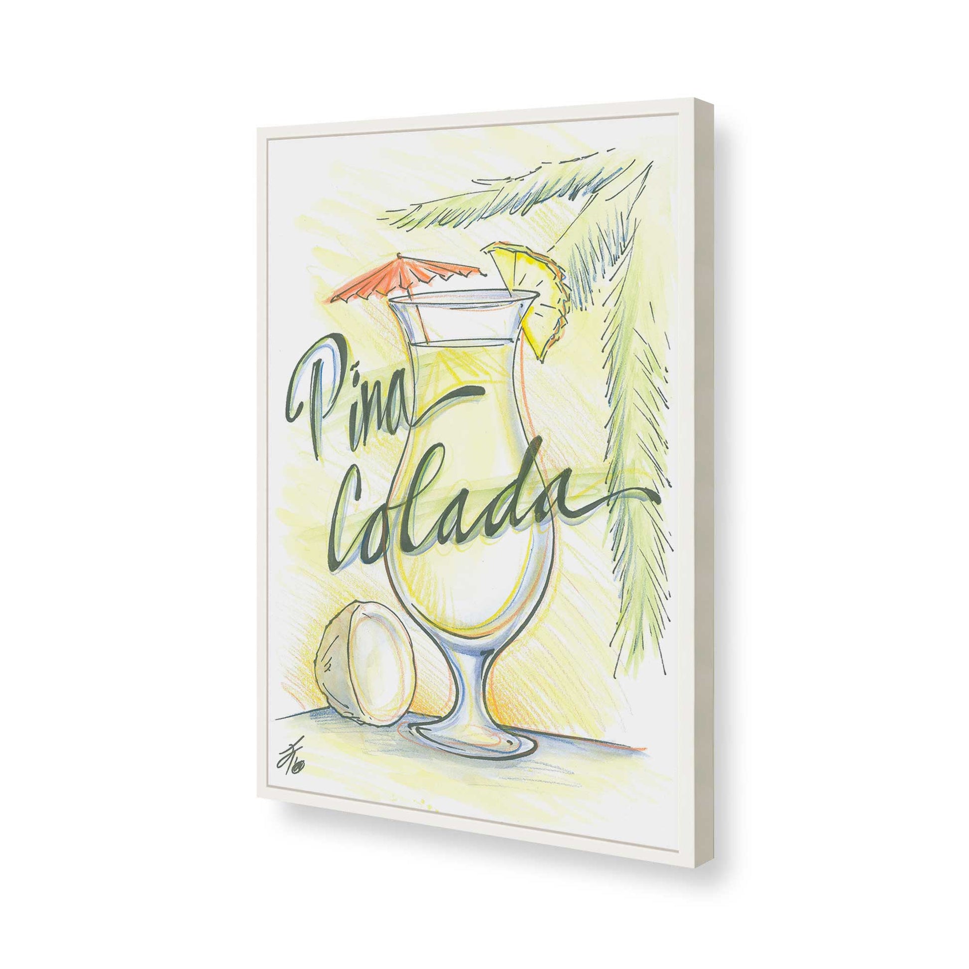 [Color:Opaque White], Picture of art in a Opaque White frame of the corner