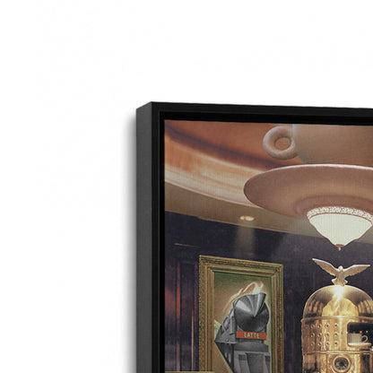 [Color:Satin Black], Picture of art in a Satin Black frame at an angle