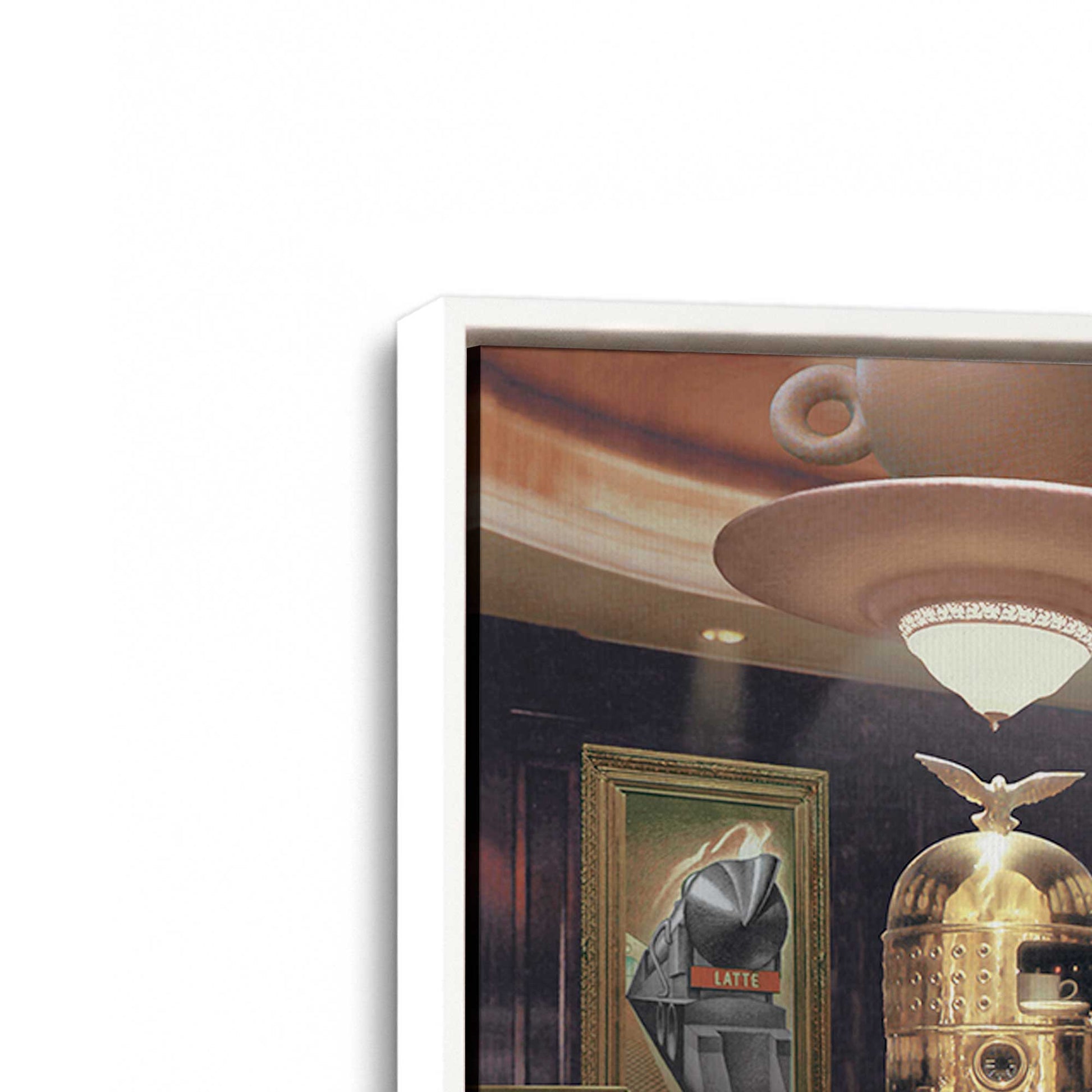 [Color:Opaque White], Picture of art in a White frame at an angle