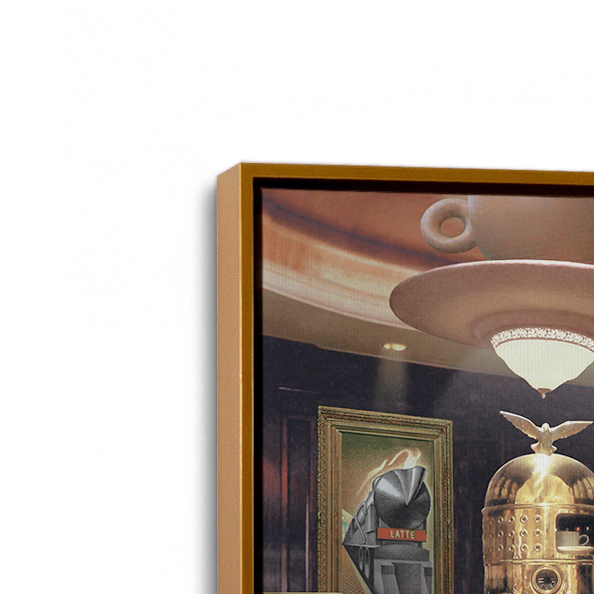 [Color:Polished Gold], Picture of art in a Polished Gold frame at an angle