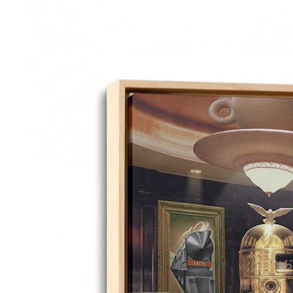 [Color:American Maple], Picture of art in a American Maple frame at an angle