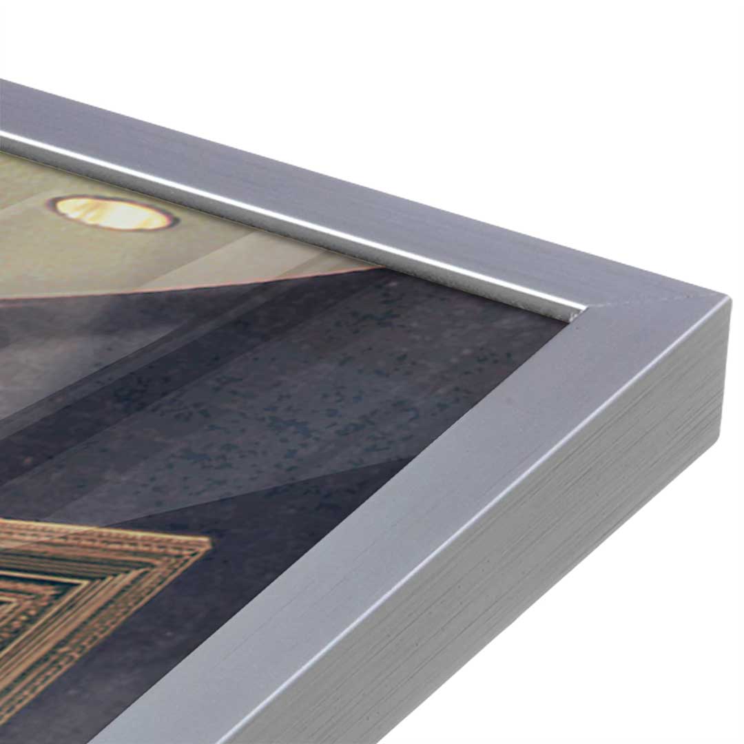 [Color:Polished Chrome], Picture of art in a Polished Chrome frame at an angle