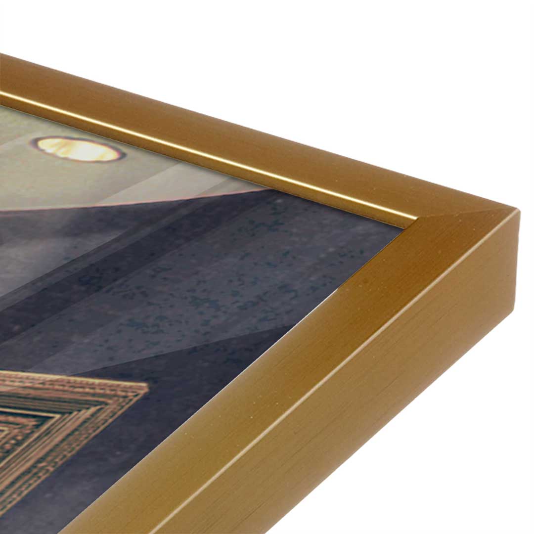 [Color:Polished Gold], Picture of art in a Polished Gold frame at an angle