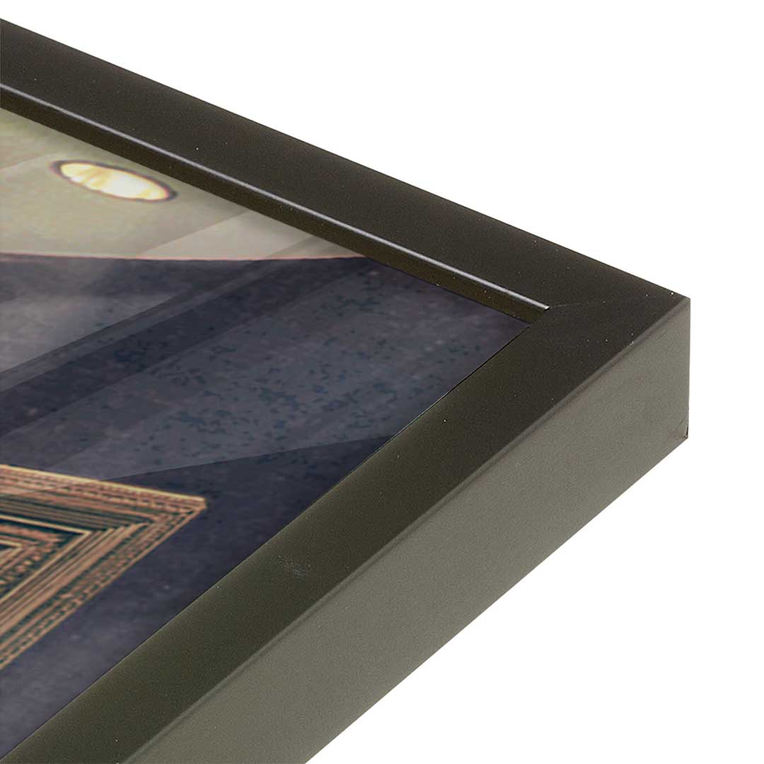 [Color:Satin Black], Picture of art in a Satin Black frame at an angle