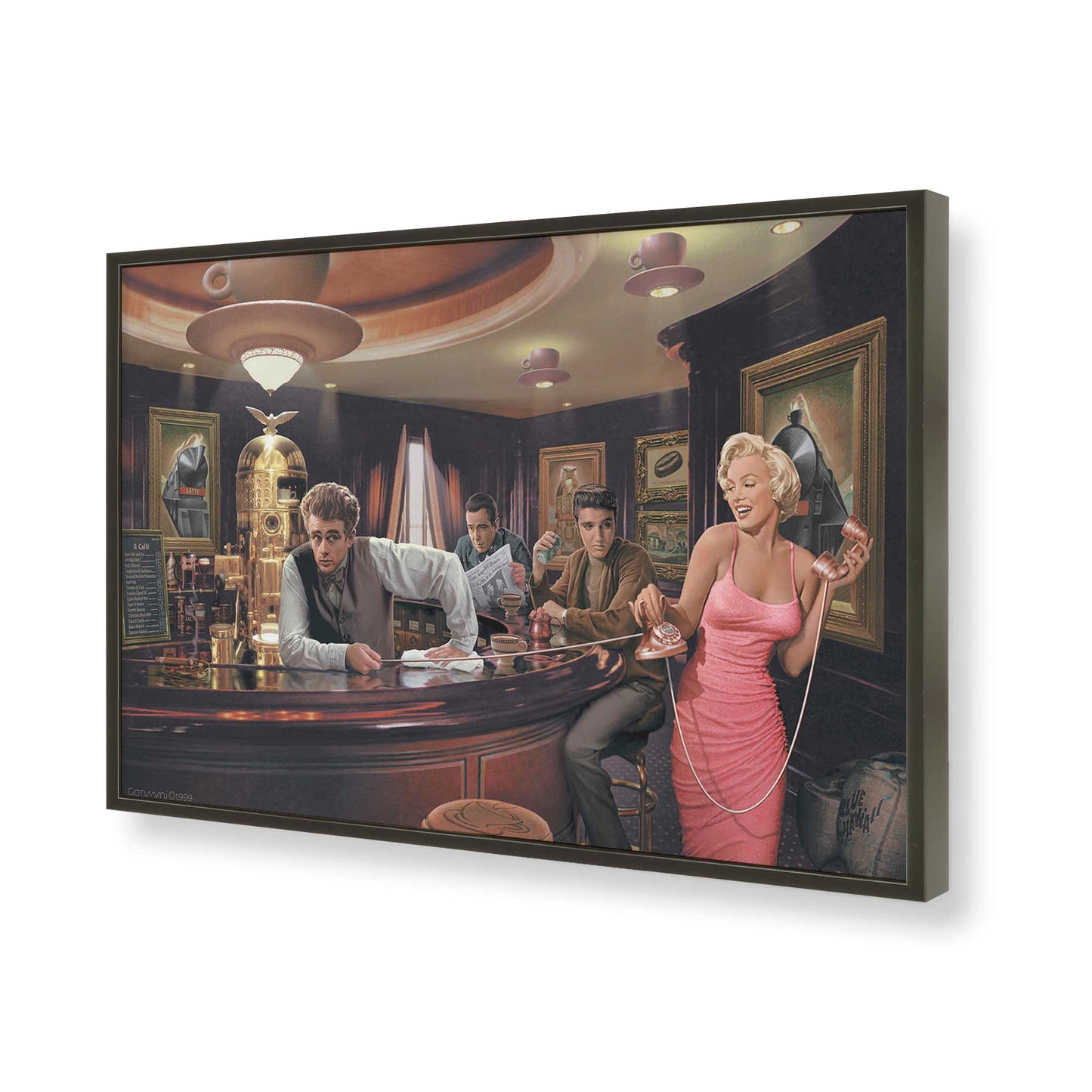 [Color:Satin Black], Picture of art in a Satin Black frame of the corner