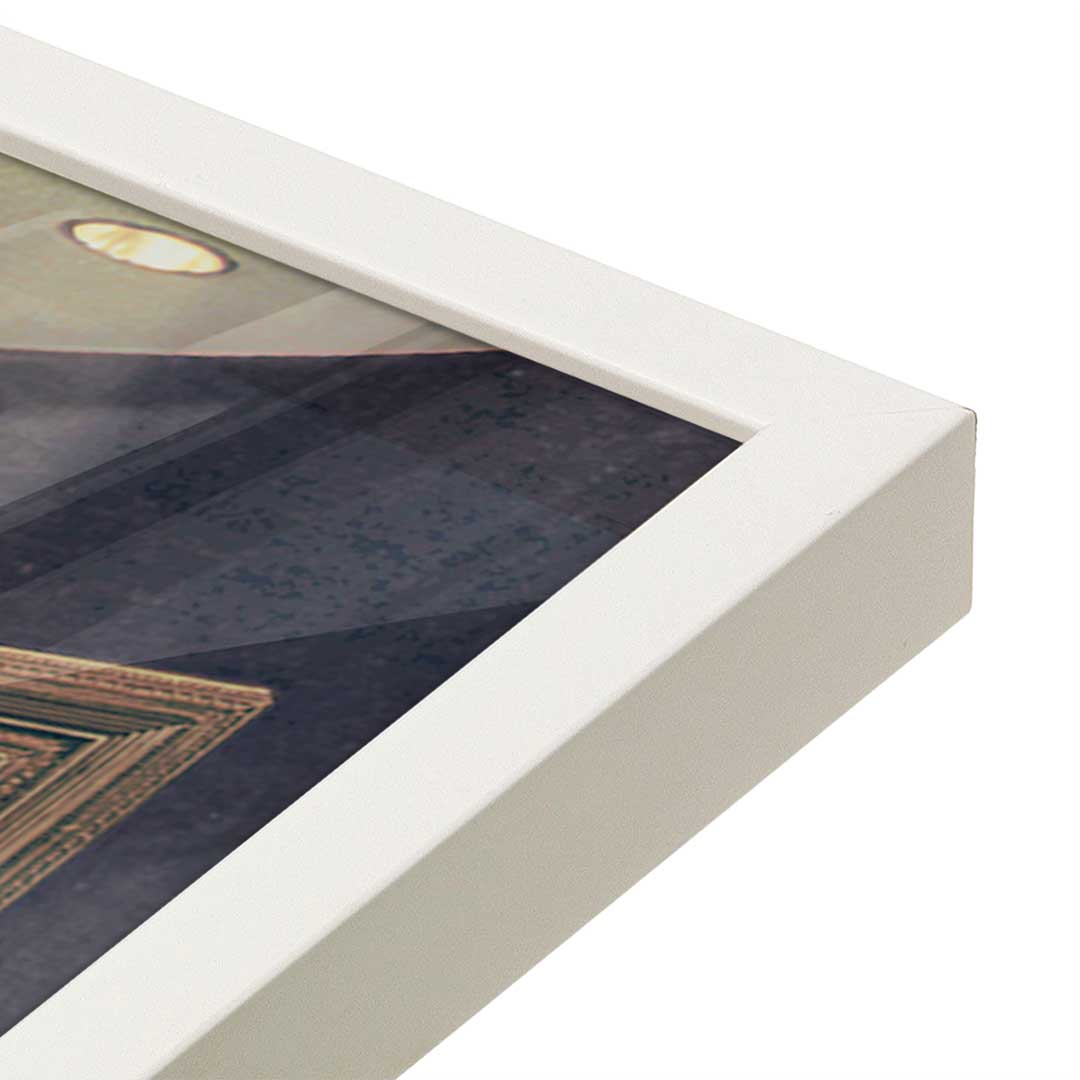 [Color:Opaque White], Picture of art in a Opaque White frame at an angle