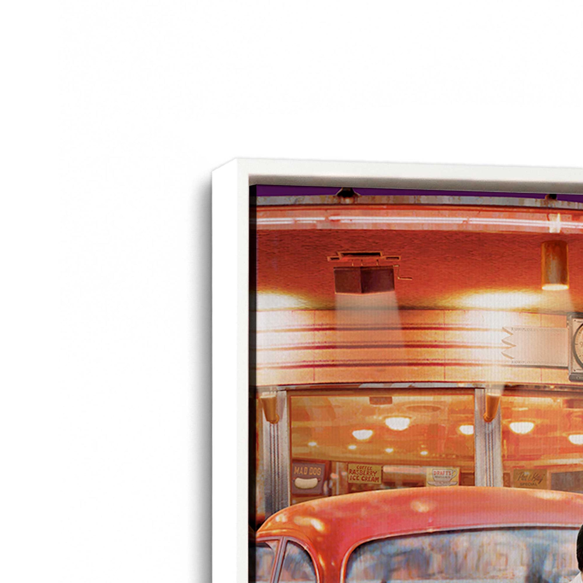 [Color:Opaque White], Picture of art in a White frame at an angle