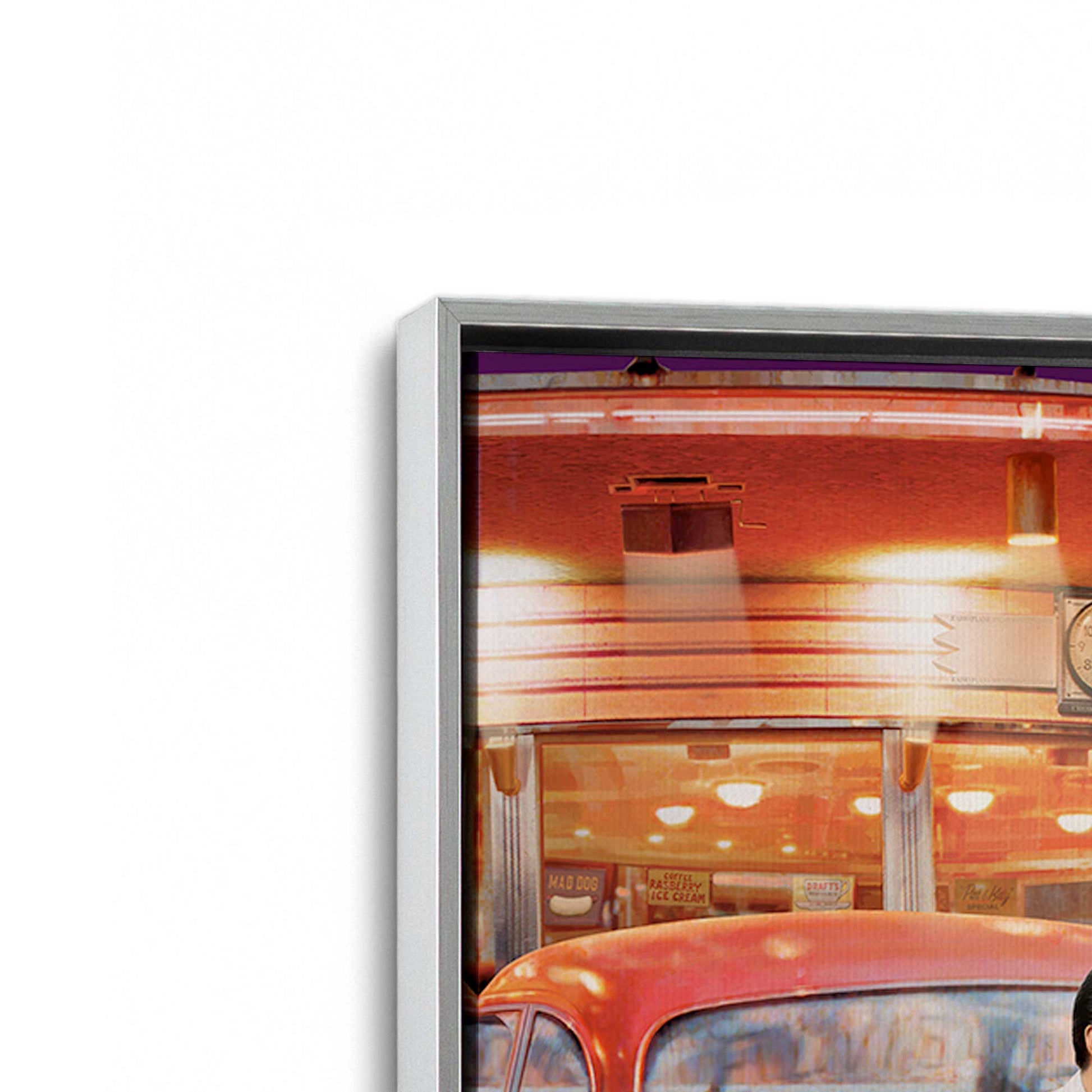 [Color:Polished Chrome], Picture of art in a Polished Chrome frame at an angle