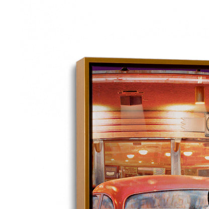 [Color:Polished Gold], Picture of art in a Polished Gold frame at an angle